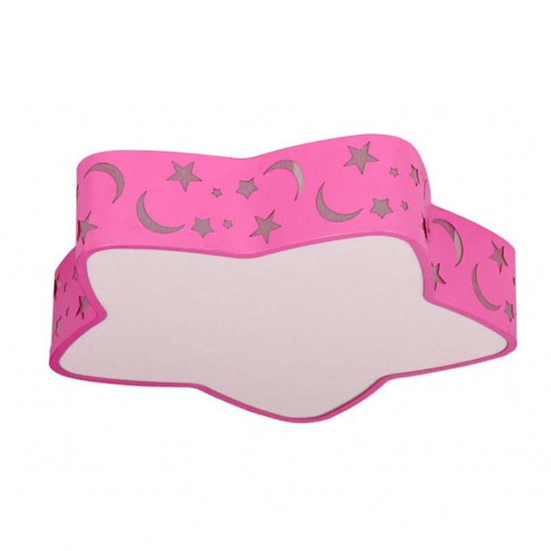 Cartoon Star Led Flush Mount Nursery Ceiling Light