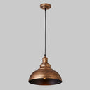 Antique Metal Pendant Light - 1-Light Hanging Fixture For Dining Room Bronze / 12’
