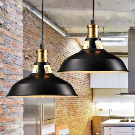 Retro Style Pot Cover Pendant Ceiling Light - Vintage Iron Suspension Lighting For Bars