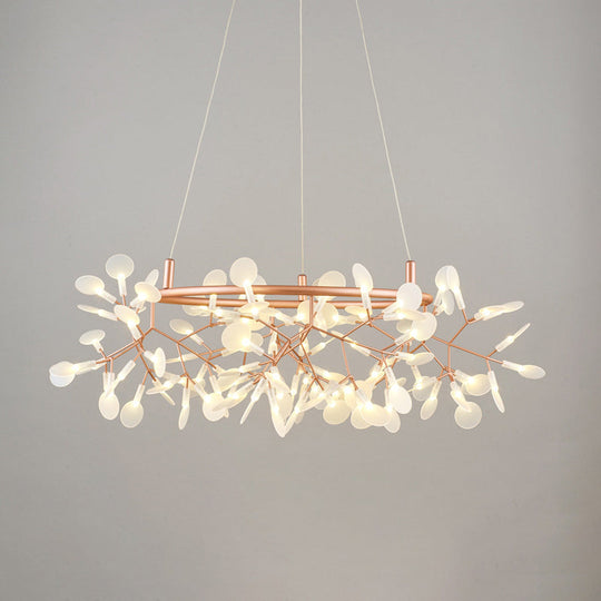 Firefly Led Ceiling Light In Rose Gold - Modern Acrylic Chandelier For Bedroom 108 /