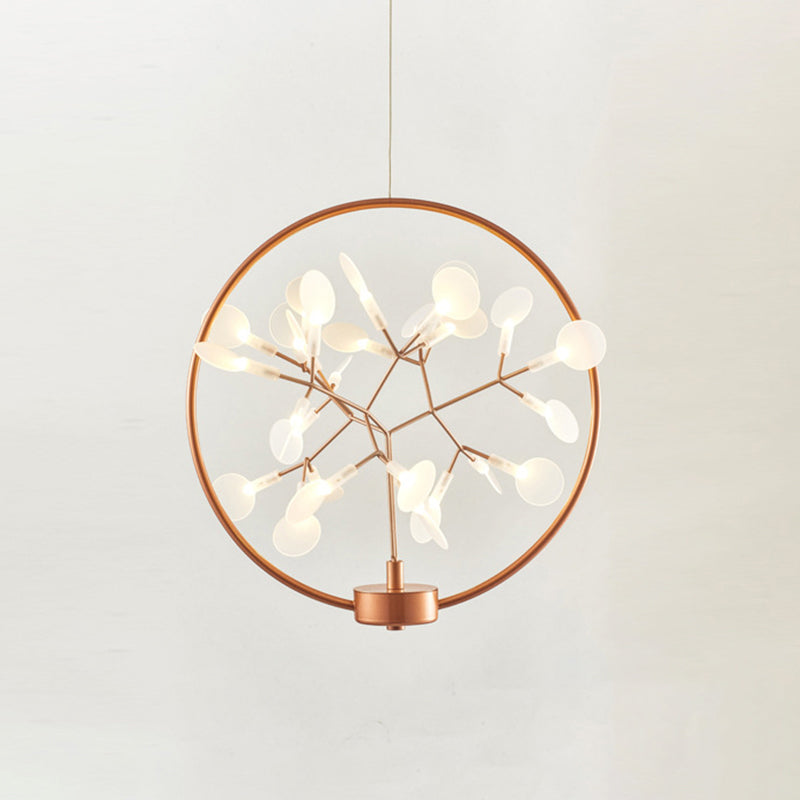 Firefly Led Ceiling Light In Rose Gold - Modern Acrylic Chandelier For Bedroom 27 /