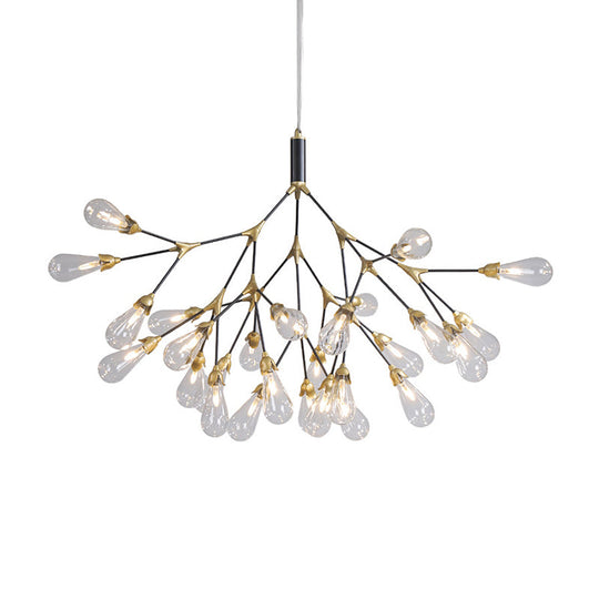 Modern Metal Branch Chandelier Pendant Light With Bulb-Shaped Glass - Minimalist Led Lighting 27 /