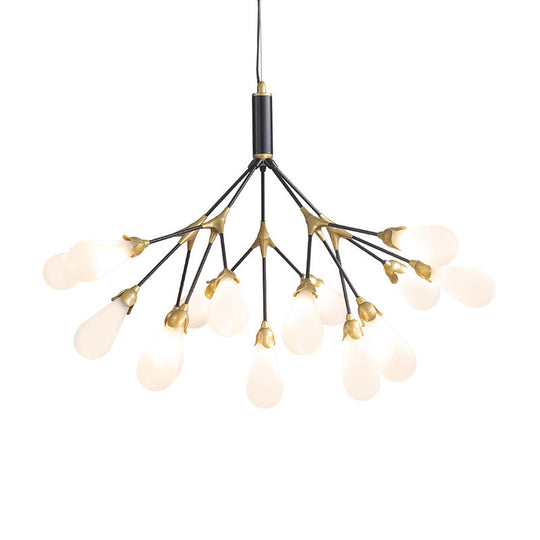 Modern Metal Branch Chandelier Pendant Light With Bulb-Shaped Glass - Minimalist Led Lighting 15 /