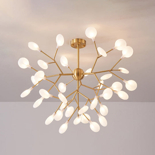 Gold Nordic Led Chandelier Pendant Light For Bedroom - Branched Firefly Design 36 /