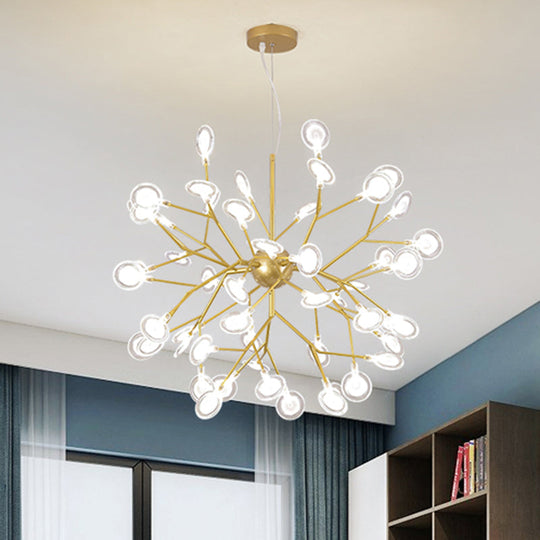 Sputnik Firefly Led Suspension Light - Acrylic Bedroom Chandelier Lighting