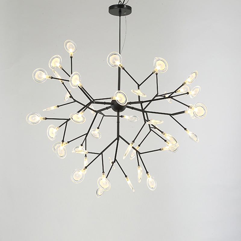 Sputnik Firefly Led Suspension Light - Acrylic Bedroom Chandelier Lighting 45 / Black