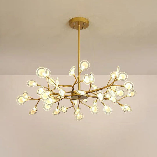 Simplicity Branch Firefly Led Pendant Light Fixture For Living Room 45 / Gold B