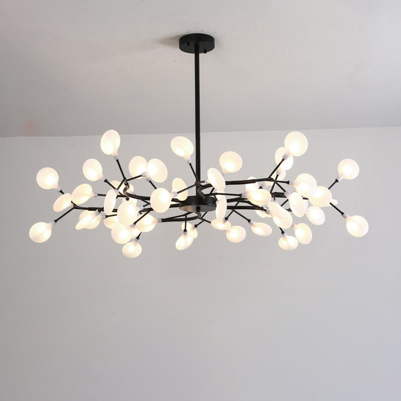 Firefly Led Acrylic Suspension Light - Nordic Style Chandelier Ideal For Living Room 54 / Black