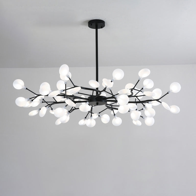 Firefly Led Acrylic Suspension Light - Nordic Style Chandelier Ideal For Living Room 63 / Black