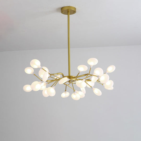 Firefly Led Acrylic Suspension Light - Nordic Style Chandelier Ideal For Living Room 30 / Gold