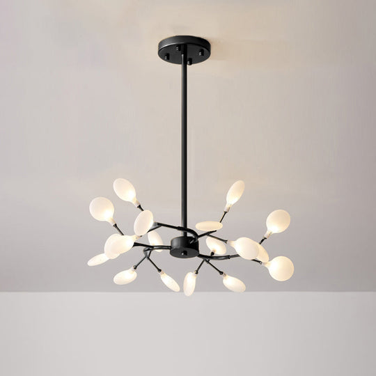 Metallic Minimalist Led Pendant Light - Branch-Inspired Living Room Chandelier 18 / Black