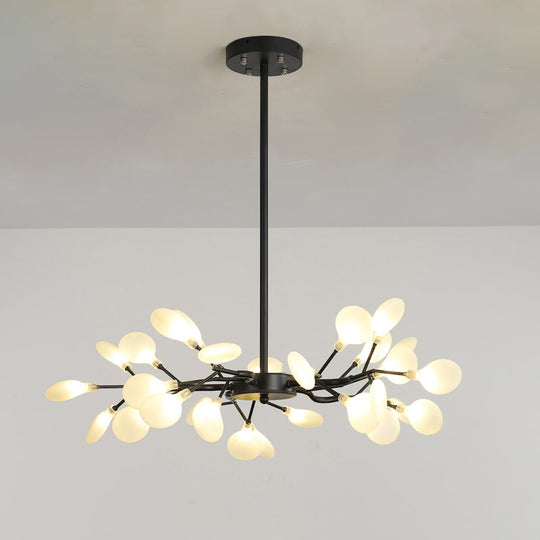 Metallic Minimalist Led Pendant Light - Branch-Inspired Living Room Chandelier 30 / Black
