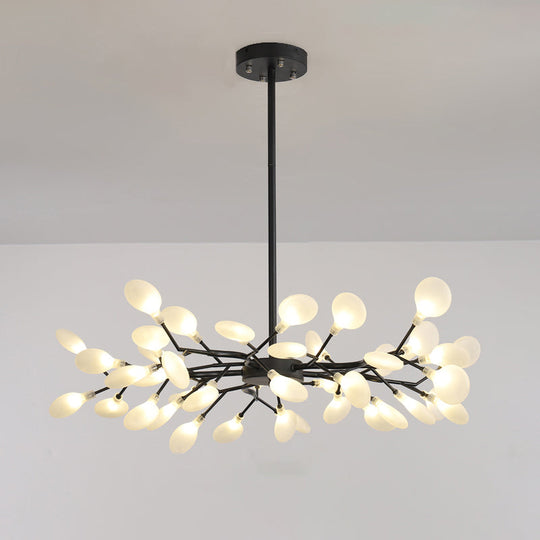 Metallic Minimalist Led Pendant Light - Branch-Inspired Living Room Chandelier 45 / Black