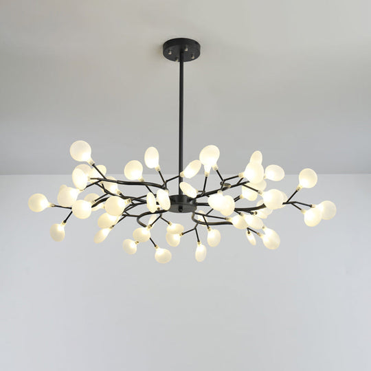 Metallic Minimalist Led Pendant Light - Branch-Inspired Living Room Chandelier 54 / Black