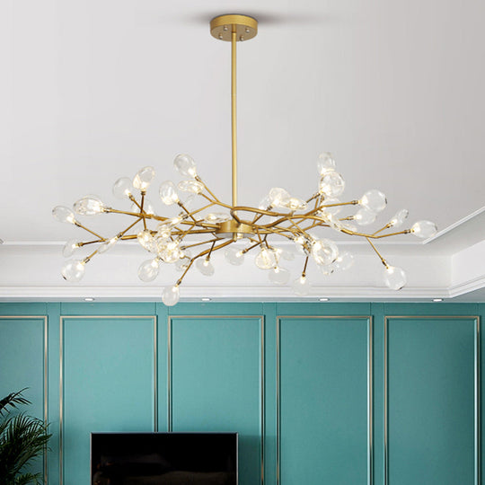Metallic Minimalist Led Pendant Light - Branch-Inspired Living Room Chandelier
