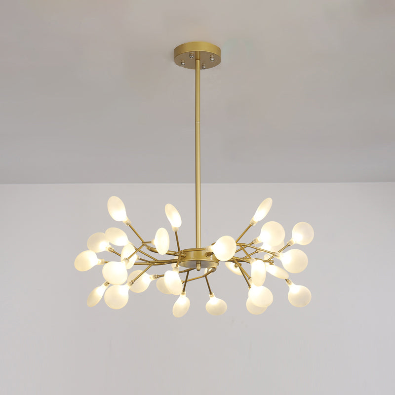 Metallic Minimalist Led Pendant Light - Branch-Inspired Living Room Chandelier 30 / Gold