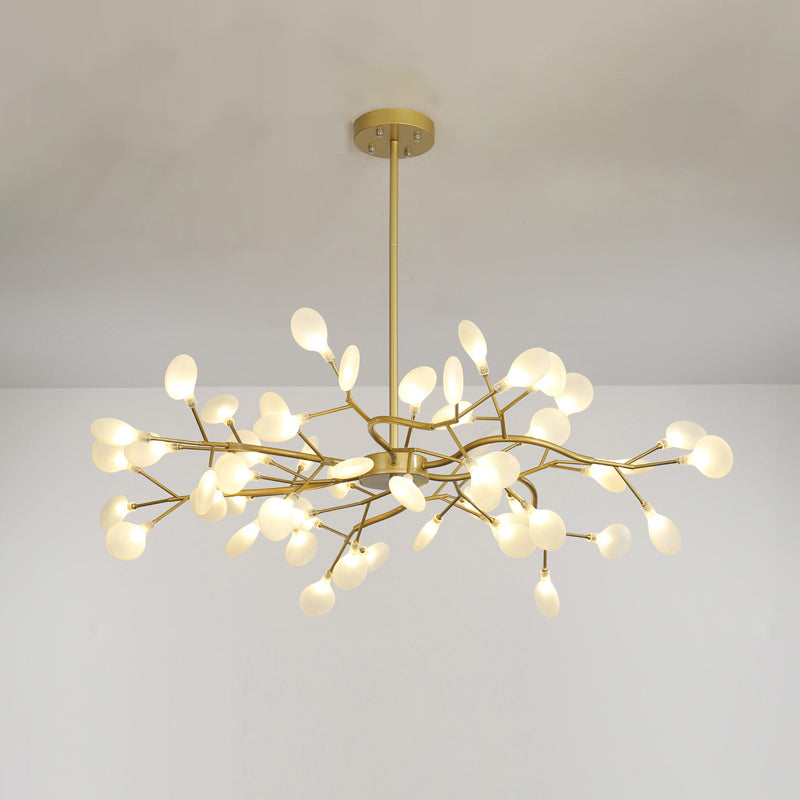 Metallic Minimalist Led Pendant Light - Branch-Inspired Living Room Chandelier 54 / Gold