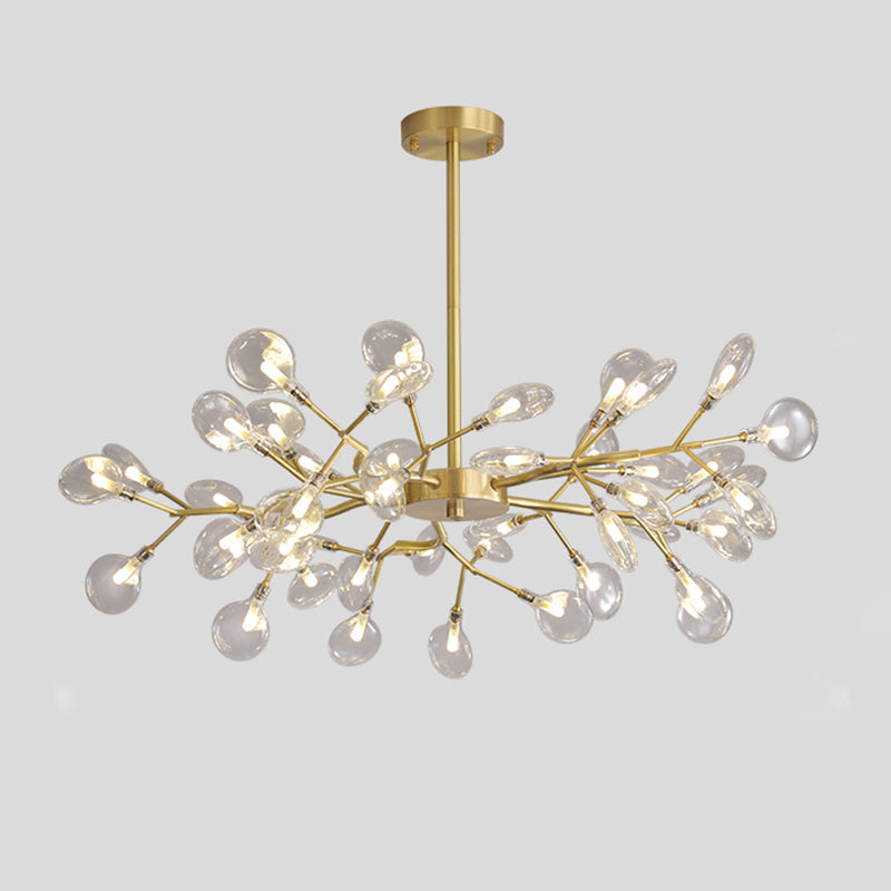 Led Tree Branch Ceiling Light: Postmodern Metallic Chandelier For Living Room 45 / Brass D