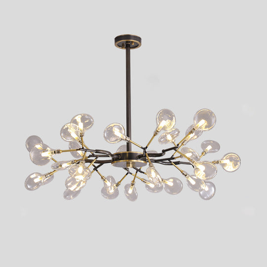 Led Tree Branch Ceiling Light: Postmodern Metallic Chandelier For Living Room 30 / Black D