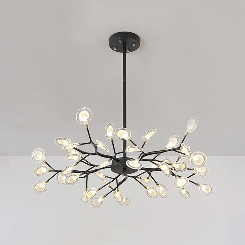 Modern Firefly Chandelier Pendant Light - Acrylic Led Lighting For Living Room 45 / Black