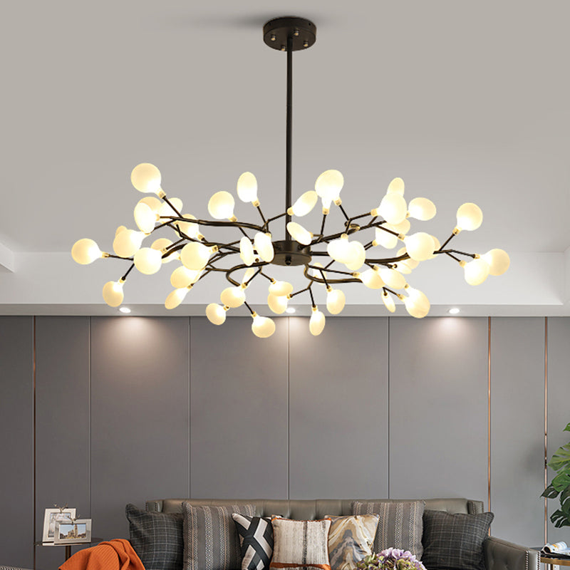 Metallic Branch Chandelier Light Simplicity Led Pendant Fixture For Living Room