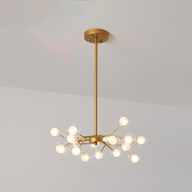 Metallic Branch Chandelier Light Simplicity Led Pendant Fixture For Living Room 18 / Gold B