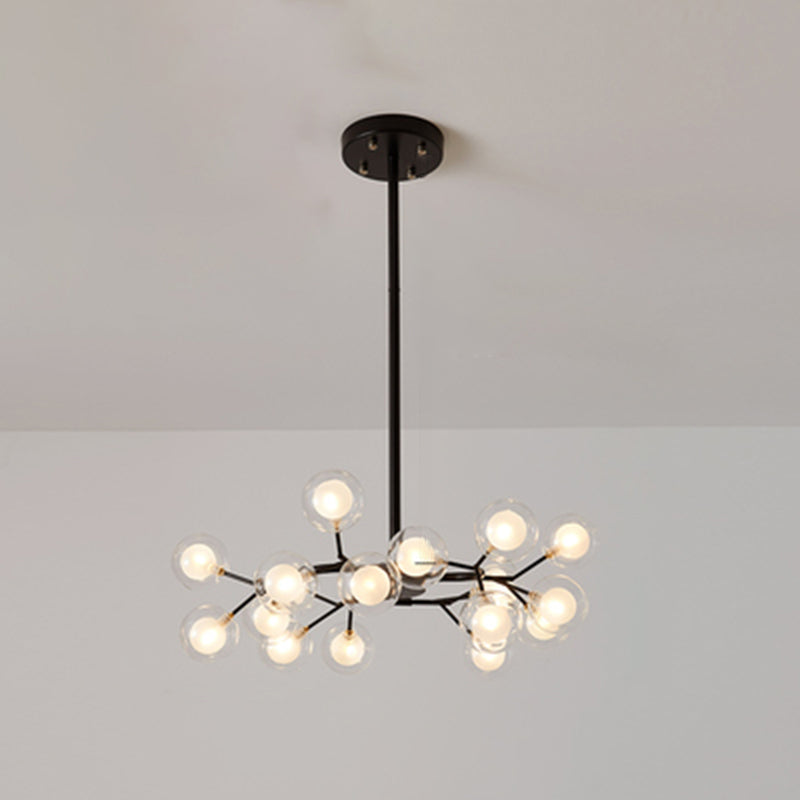 Metallic Branch Chandelier Light Simplicity Led Pendant Fixture For Living Room 18 / Black B