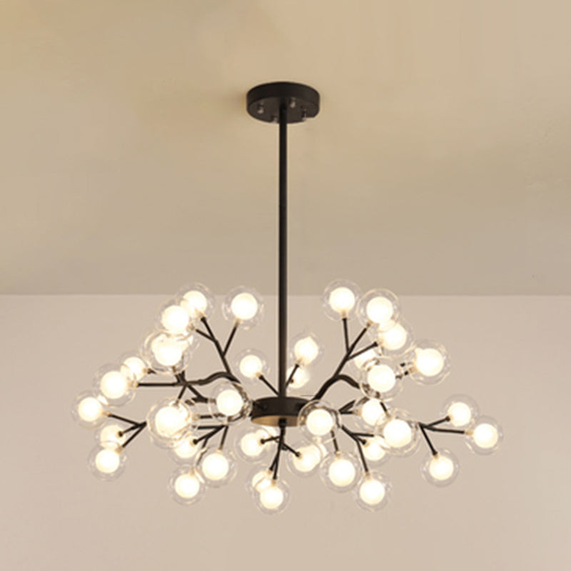 Metallic Branch Chandelier Light Simplicity Led Pendant Fixture For Living Room 45 / Black B