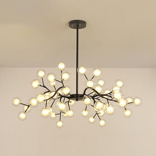 Metallic Branch Chandelier Light Simplicity Led Pendant Fixture For Living Room 54 / Black B