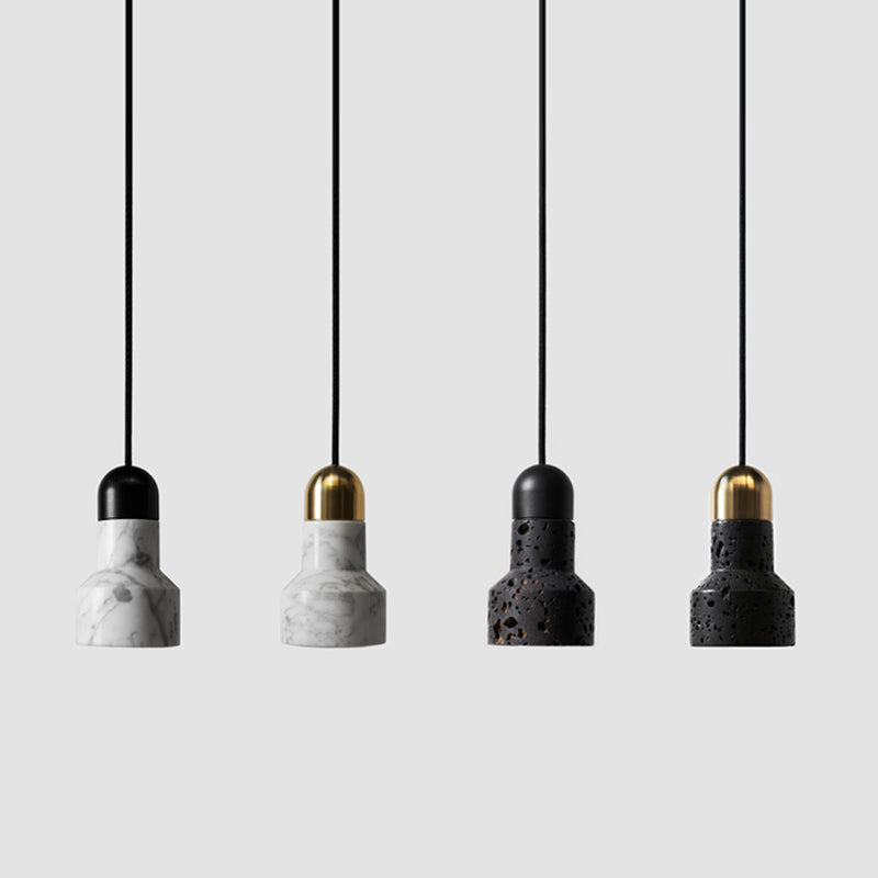 Nordische Marmor-Pendelleuchte mit von Taschenlampen inspiriertem Design