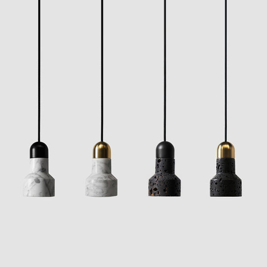 Nordische Marmor-Pendelleuchte mit von Taschenlampen inspiriertem Design