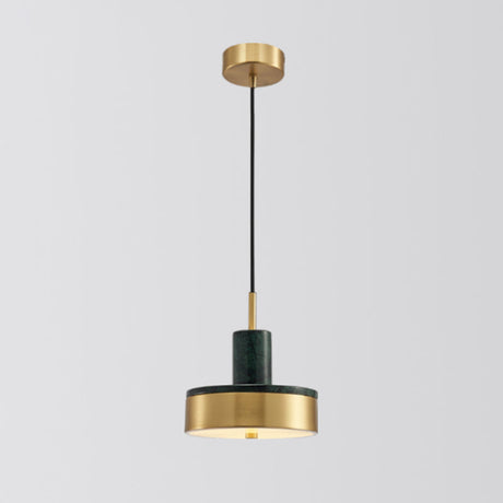 Minimalist Marble Pendant Light For Dining Rooms - Elegant Ceiling Fixture With Shaded Design Green
