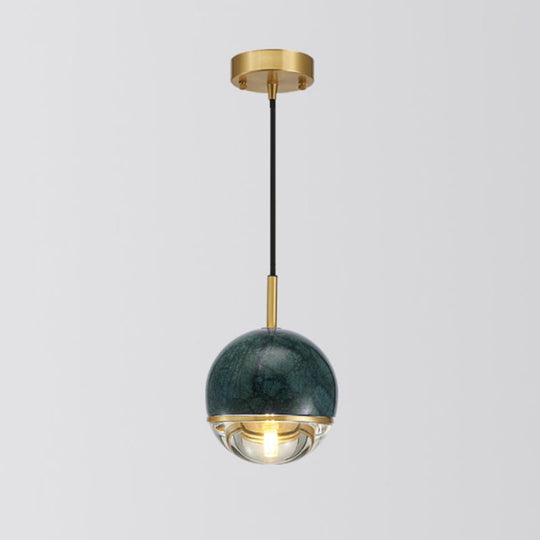 Minimalist Marble Pendant Light For Dining Rooms - Elegant Ceiling Fixture With Shaded Design Green