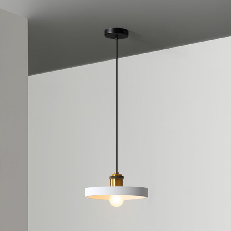 Minimalist Geometric Pendant Light - Single Resin-Cement Dining Room Suspension Fixture White /