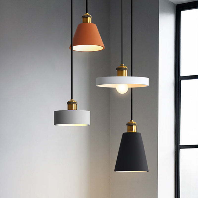 Modern Geometric Pendant Light - Stylish Resin-Cement Suspension Fixture For Dining Room