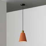 Modern Geometric Pendant Light - Stylish Resin-Cement Suspension Fixture For Dining Room Orange /