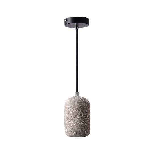 Nordic Cement Pendant Light: Single-Bulb Dining Room Suspension Fixture