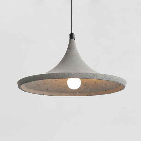 Sleek Grey Cone Suspension Pendant Ceiling Light For Dining Room
