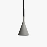 Minimalist Grey Cement Pendant Ceiling Light - Funnel Dining Room Suspension Lighting 1 Head