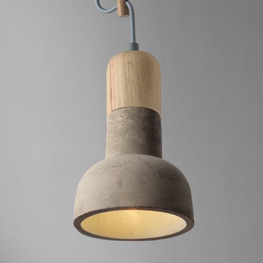 Minimalistische Deckenlampe für das Esszimmer – Taschenlampen-inspiriertes Design – Zement – ​​1-Kopf-Deckenbeleuchtung