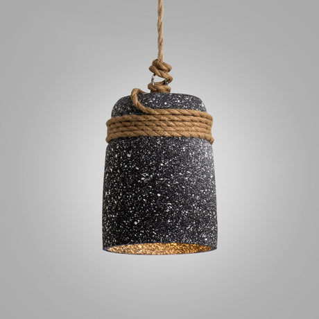 Simplicity Cement Pendant Light For Dining Room Ceiling With Bell Suspension Beige / A