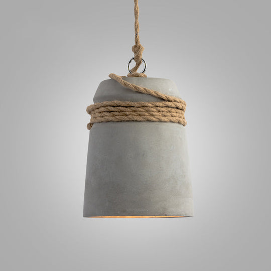 Simplicity Cement Pendant Light With Bell Suspension - Perfect For Dining Room Or Ceiling Lighting