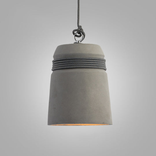 Simplicity Cement Pendant Light With Bell Suspension - Perfect For Dining Room Or Ceiling Lighting