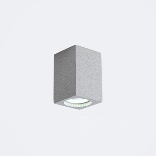 Rectangular Led Flush Mount Ceiling Light - Sleek & Stylish Cement Finish For Bedroom Gray / 4
