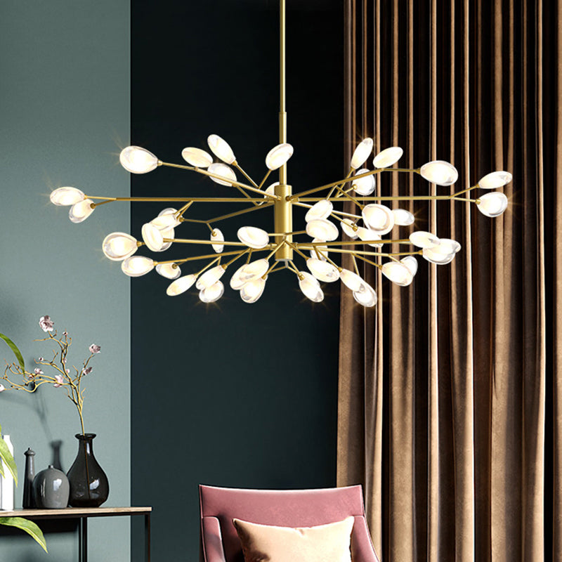 Sputnik Firefly Modern Led Ceiling Light - Acrylic Chandelier Fixture For Living Room