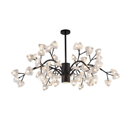 Modern Firefly Ribbed Acrylic Pendant Light – Led Hanging Chandelier For Living Room