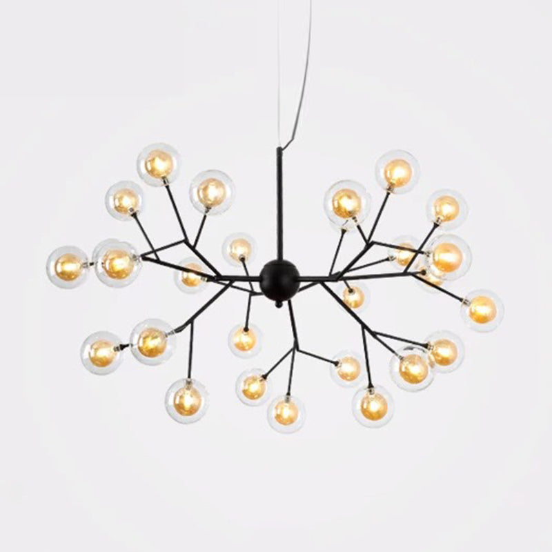 Firefly Led Glass Chandelier - Nordic Style Suspension Lighting For Living Room 27 / Tan