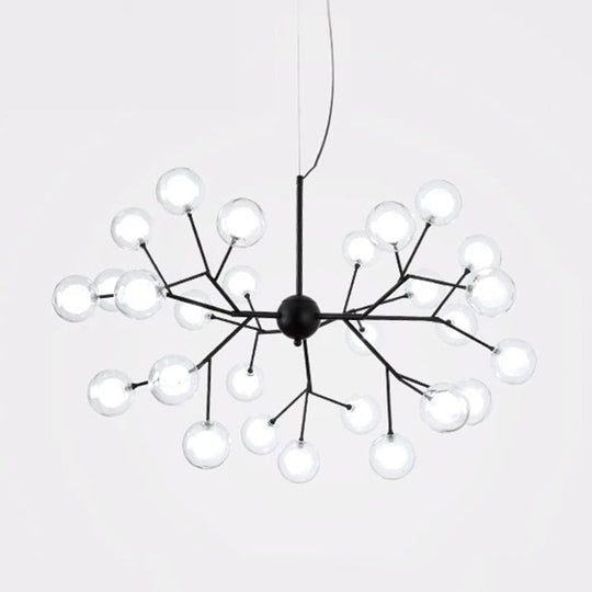 Firefly Led Glass Chandelier - Nordic Style Suspension Lighting For Living Room 27 / White