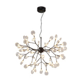 Nordic Sputnik Firefly Led Suspension Light: Modern Glass Chandelier For Living Room 54 / Black