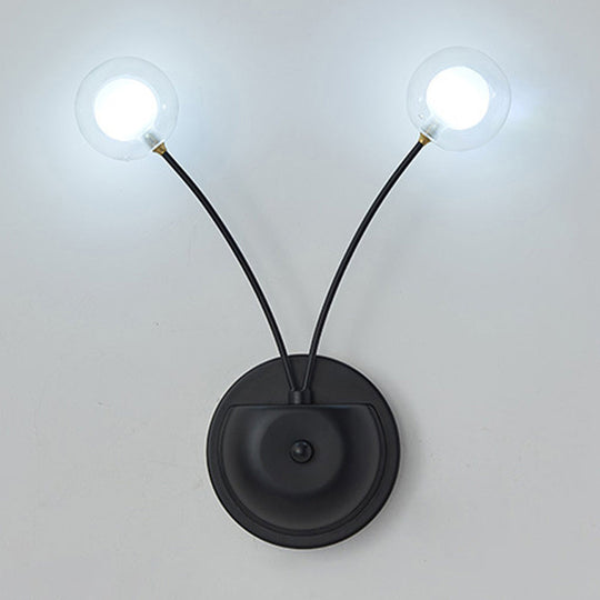 Modern Nordic Glass Led Wall Mounted Light For Shaded Living Rooms 2 / Black